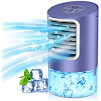 Mini Enfriador de Aire- Aire Acondicionado Móvil Personal 3 en 1- Climatizador Evaporativo Portátil- Luz LED de 7…